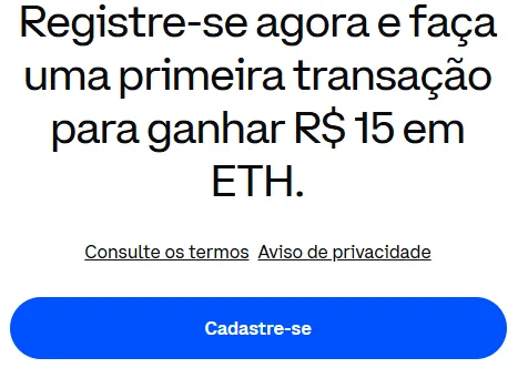 Coinbase para Iniciantes: Ganhe R$ 15 em Ethereum com Seu Cadastro